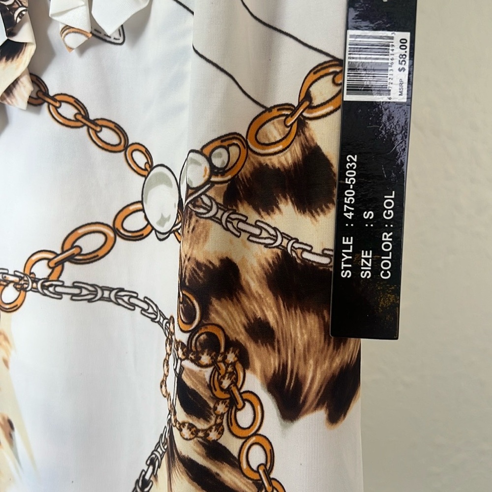 Leopard Print Ruffle Blouse - Picture 3 of 3